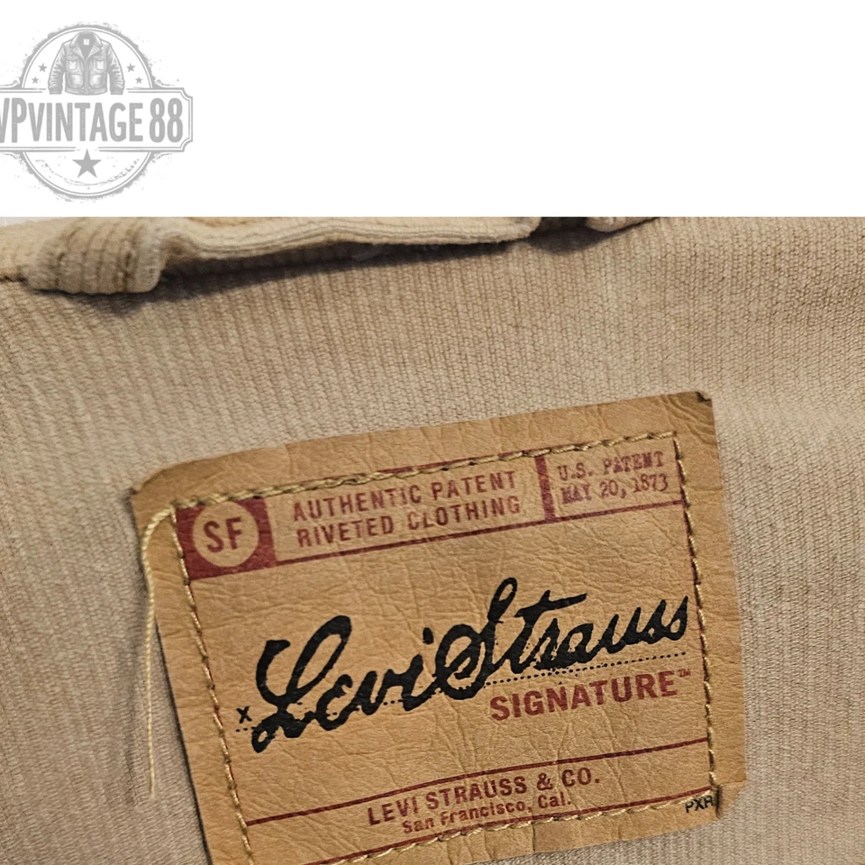 Chaqueta vaquera vintage Levi’s para mujer color tostado de pana camionero talla 70505 - pequeña Foto 3 de 4