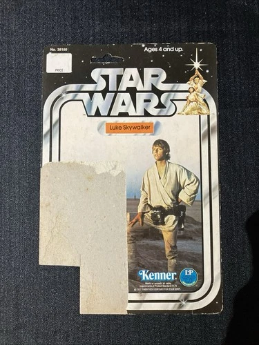 Rare Vintage Luke Skywalker 12 Cardback Only 1977 Vintage Star Wars Kenner