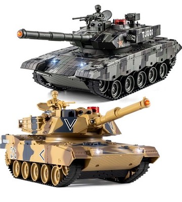 Supdex 1/24 RC Battle Tank Set, Remote Control US M1A2 Abrams & CHN 99G NO.788-1