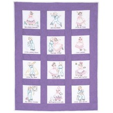 Nursery Rhymes Quilt Blocks Baby Girl Nursery Cotton Soft Baby Blanket
