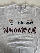 Vintage Salem Country Club Shirt Men’s SZ L Made In USA 90’s Golf Gear