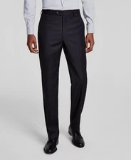 Michael Kors Men's Black Solid Wool Classic-Fit Stretch Suit Pants Size 36W 30L