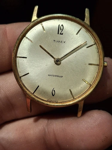 Timex Marlin 1963 Gold Tone Mens Vintage 1960s Mechanical Handwind Retro...