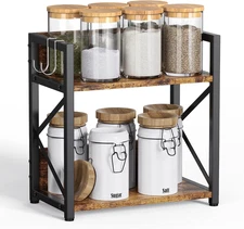Spice-Rack-Organizer-Shelf for Kitchen Counter, 2 Tiers Coffee Bar Station Organ