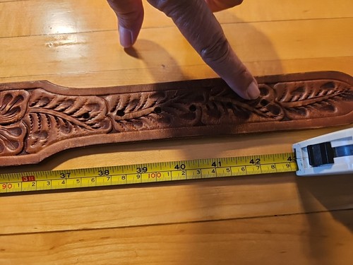 Vintage Hunter Ammunition Belt 3206 Brown Tooled Leather Ammo Belt 37-43 - Picture 15 of 19