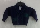 Vintage Carriage Boutiques Friedknit Creation Baby Size Navy Blue Green Cardigan — photo 1
