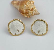 1970's Vintage Gold Dipped Sand Dollar Post Earrings