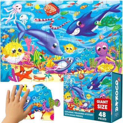 QUOKKA Giant Floor Puzzles for Kids Ages 4-6 - 2x3 Feet 48 Piece Puzzles for ...