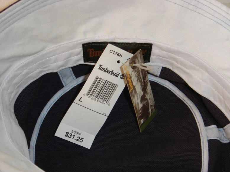 🎁 VINTAGE Timberland Bucket Fishing Hat 🆕 Cap Blue Beige Large Caps Fitted 🎁 - Image 4 of 4