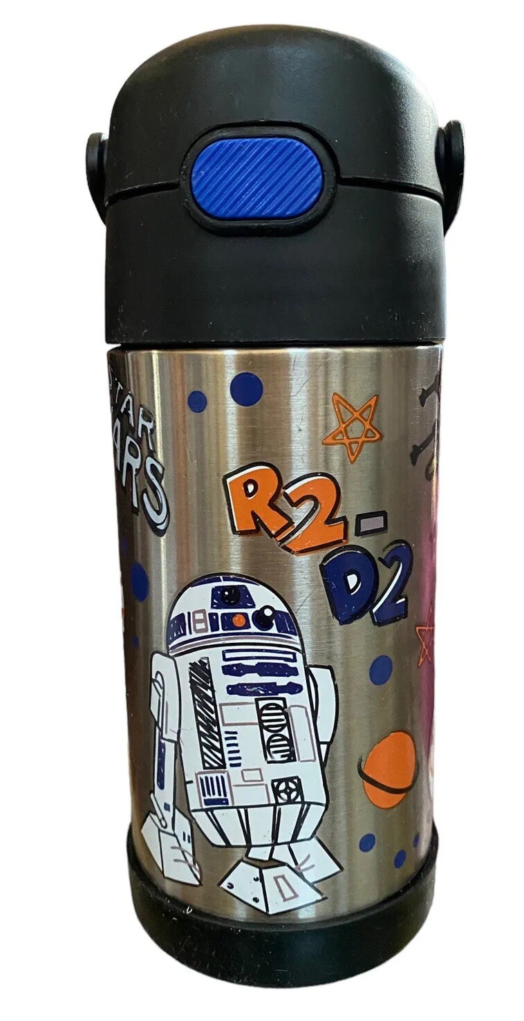 Thermos Funtainer Water Bottle Star Wars Kids 16 Oz Aluminum R2D2 BB8