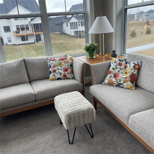 Super Soft Mink Faux Fur Ottoman Stylish Foot Rest & Vanity Bench Living Room - Picture 135 of 281