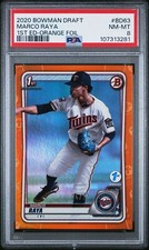 2020 Bowman Draft 1st Edition Marco Raya #BD-63 Orange Foil /25 PSA 8