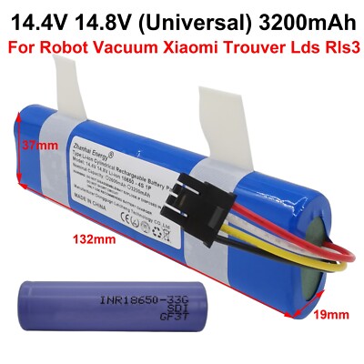 14.4V 3200mAh Rechargeable Battery For Robot Vacuum Xiaomi Trouver Lds Rls3 New