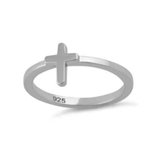 925 Sterling Silver Cross Christmas Ring Great for the festive season