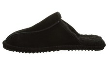 BEARPAW Men's Pierre Black Suede Slippers Wool Lined 2538M Size 9.0/New in Box