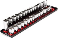 3/8 Inch Drive 6-Point Socket Set with Rails and Tray, 38-Piece (6-24 mm)