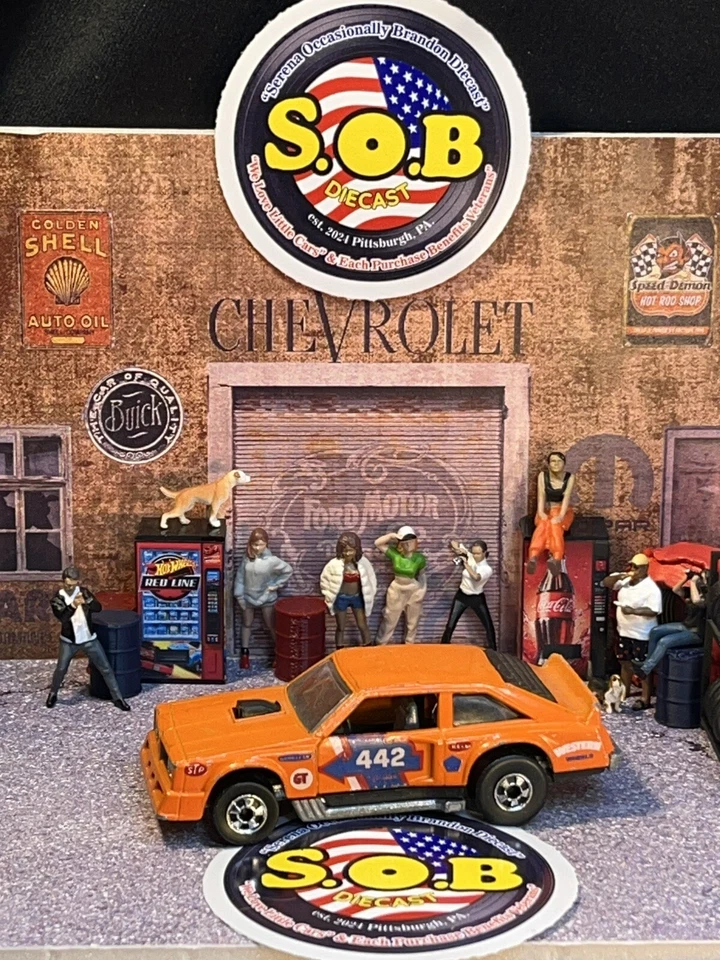 Hot Wheels Blackwalls 1978 Oldsmobile Flat Out 442 1:64 EX Cond Orange HK - Image 3 of 4