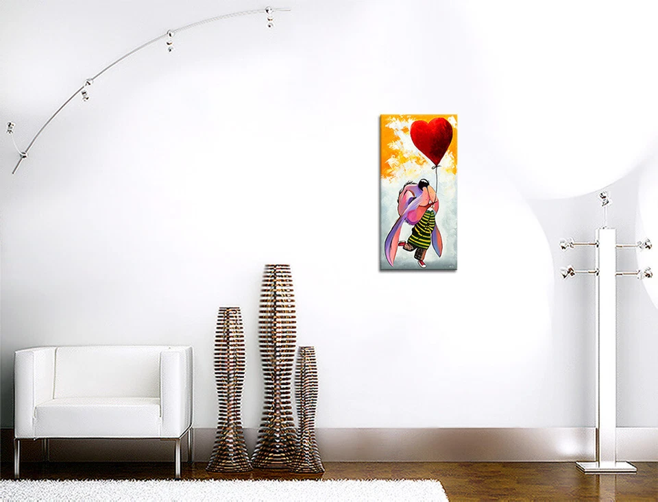 NOVAARTE Acryl Bild Gemälde Hase Abstrakte Malerei Moderne Kunst Tiere ORIGINAL - Bild 3 von 4