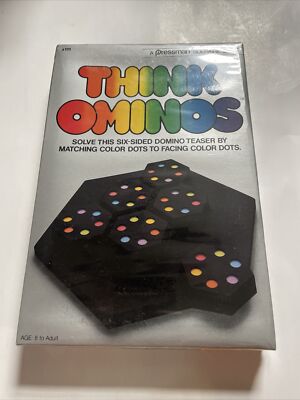  Vintage ''Think Ominos'' Game Domino Brian Teaser, By Pressman 1984 