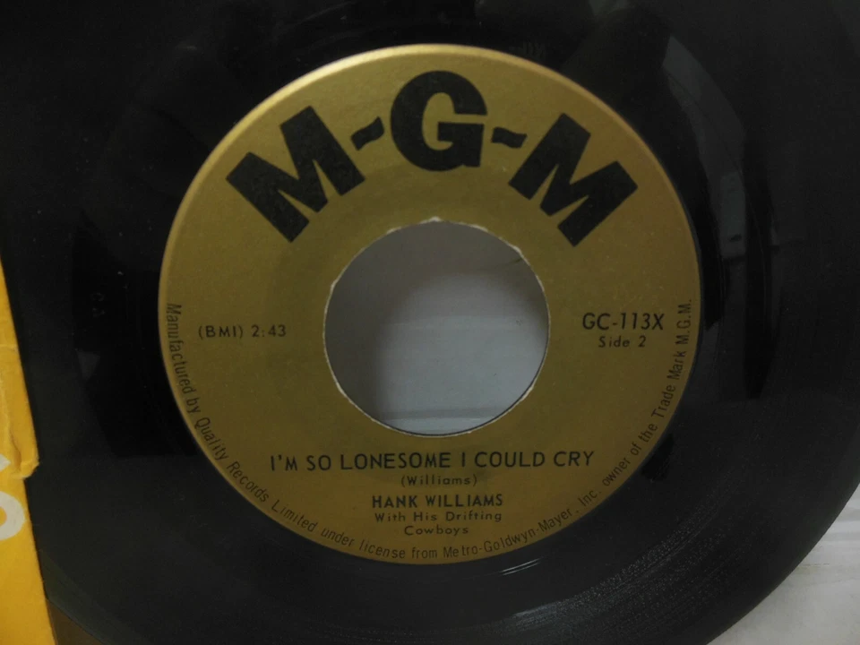 rare HANK WILLIAMS nr mint 45 rpm COLD COLD HEART b/w SO LONESOME I COULD CRY - Image 4 of 4