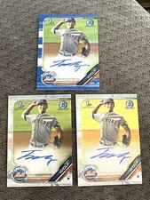 JOSH WOLF 2019 BOWMAN 1ST CHROME AUTO X 2 + BLUE REFRACTOR /150 Rookie Rc Giants