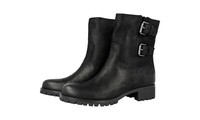 Prada Leder Stiefeletten Schuhe - 2 Schnallen - Schwarz - Neu - 41 Uk 8