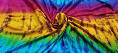 Indian Voile Rayon Tie Dye Shibori Fabric Cotton Dress Making Fabric 5 Yard US - Picture 3 of 3