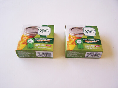 Ball Canning Jar Lids Regular Size Two Boxes of Twelve Lids Each New