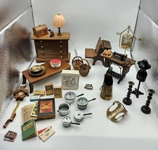 Vtg 12:1 Large Dollhouse Furniture / Accessories Lot Concord Shackman & Artisan 