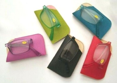 Brand New Reading Eye Folding Glasses with Artificial Leather Pouch