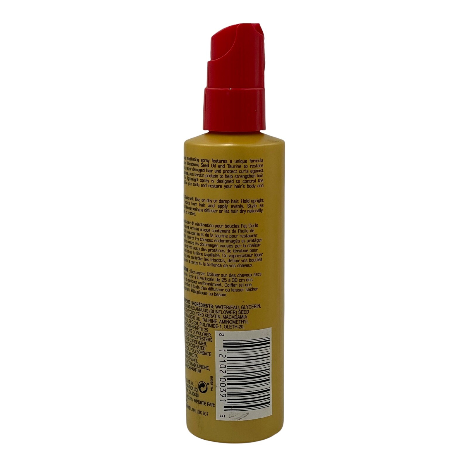 Samy Fat Curls Defy the Frizz Curl Ractivating Spray 6 oz Macadamia Taurine HTF
