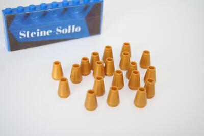 Lego (c) 20x Kegel - gold - Stein - 1x1 - 4589b - gold flat