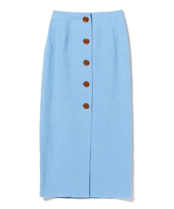 ASK availability First) BEAM Uhr Linen Big Button Skirt New