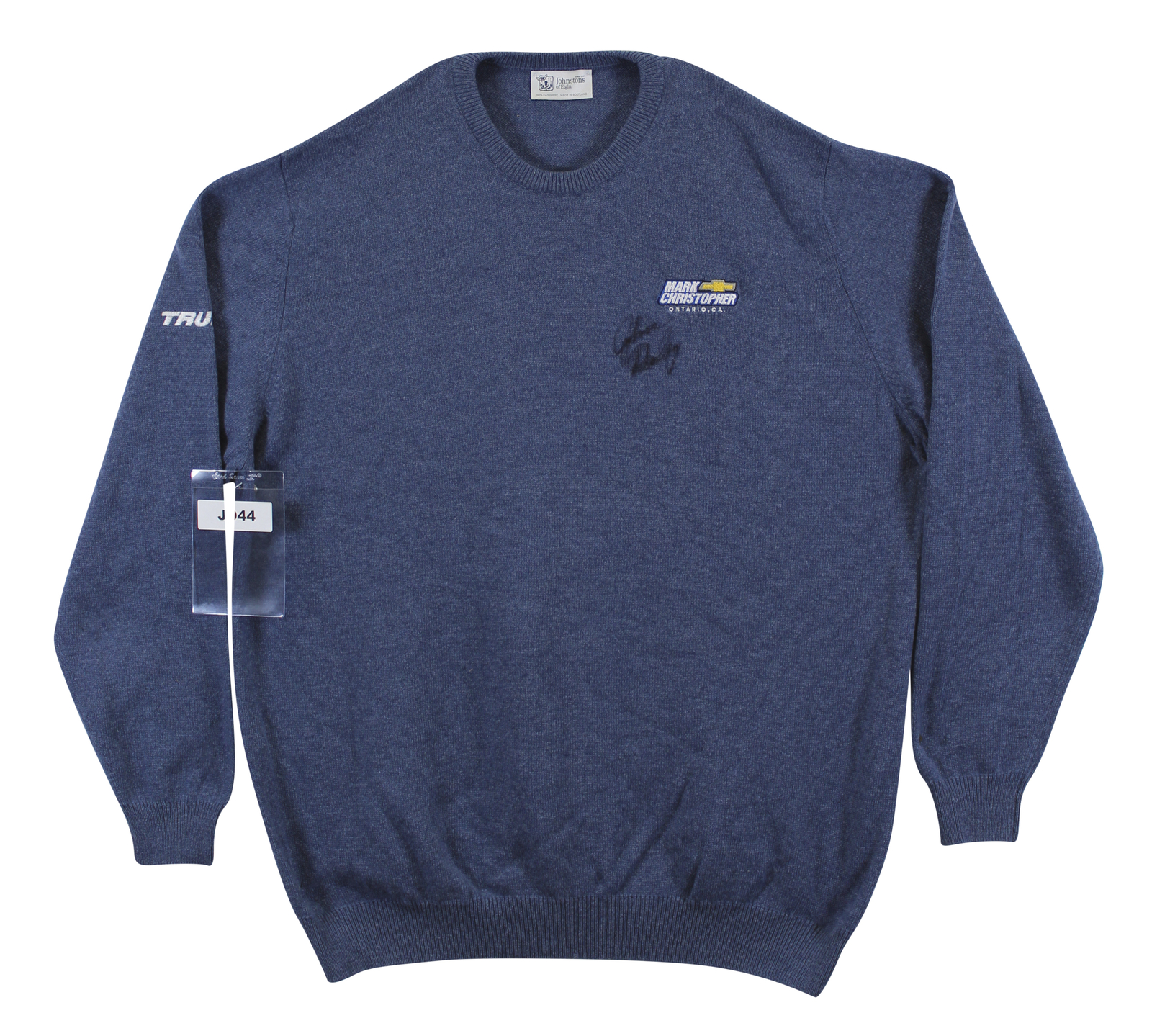 John Daly Autographed Signed Match Worn Blue Johnstons Of Elgin Cashmere Sweater Beckett 