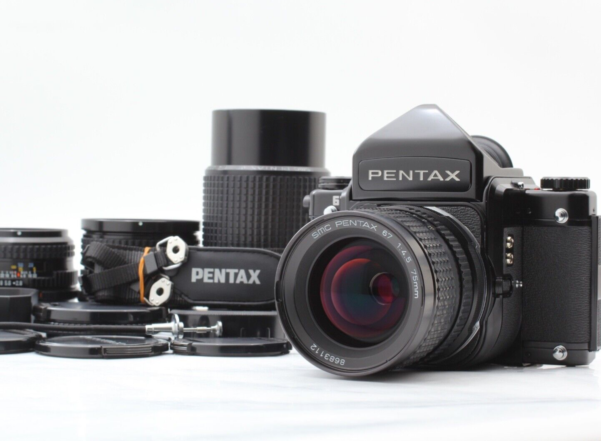 N MINT] Pentax 67 Late Eye Level Lens 90 45 75 200 Film