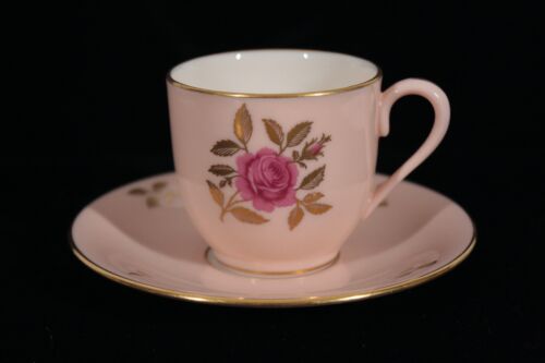 SEHR SELTEN! VINTAGE LENOX RHODORA ROSA DEMI / DEMITASSE TASSE & UNTERTASSE SET NEUWERTIG