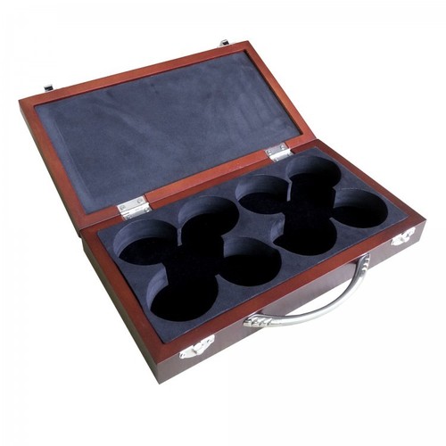 Shuffleboard Regulation Sized Puck Set w Wooden Puck Case 8 Dimpled Top