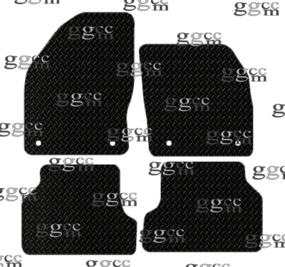 FITS FORD FOCUS MK2 2005 TO 2012 TAILORED BLACK RUBBER CAR FLOOR MATS. (4 CLIPS)