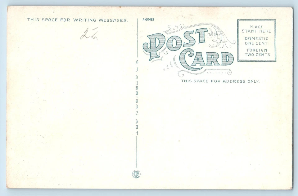 c1920's Post Office Building US Flag Facade Steps Aiken South Carolina Postcard - Image 2 of 2