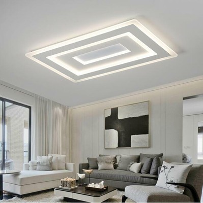 Ultra Thin Rectangle Modern Led Ceiling Lights Living Room Bedroom