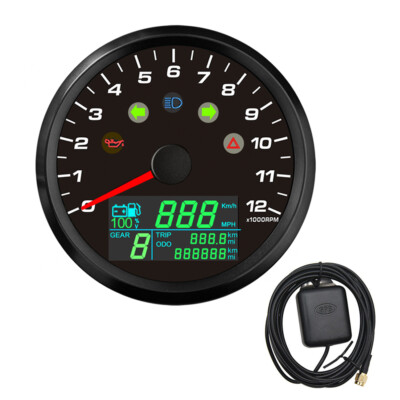85mm Multifunction GPS Speedometer Tachometer 0~12000RPM for Car Truck Boat