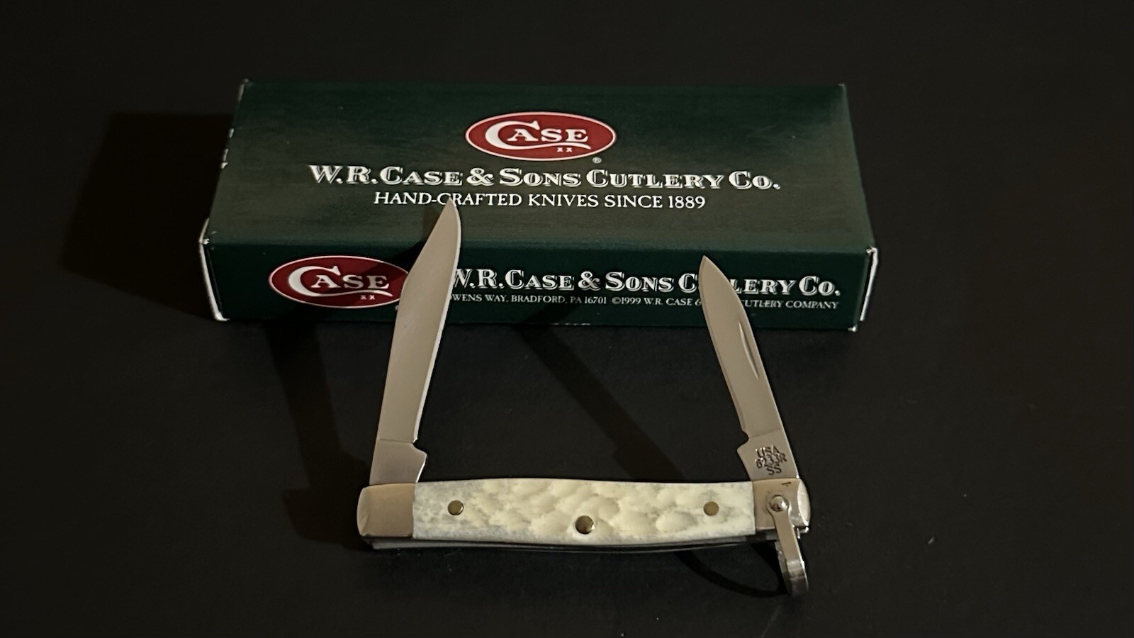 🔥200& Case XX Natural Bone Pen 6233R SS Pocket Knife Red Shield RARE