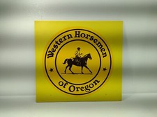 Vintage Original Horse Equestrian Rider Western Vinyl/Wood Sign-Decal Oregon