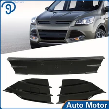 Black Panel 3PCS Set For Ford Escape 2013-2016 Front Bumper Grille Grill Cover