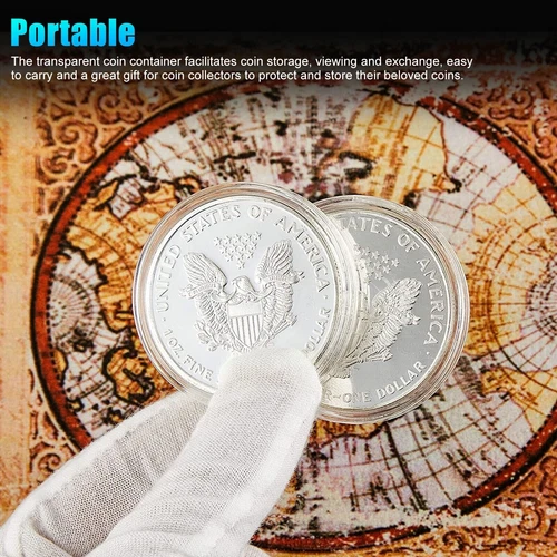 10 Pcs Coin Holder Clear Round Capsules 40.6mm for 2oz Coin Silver Round Storage - Bild 5 von 8