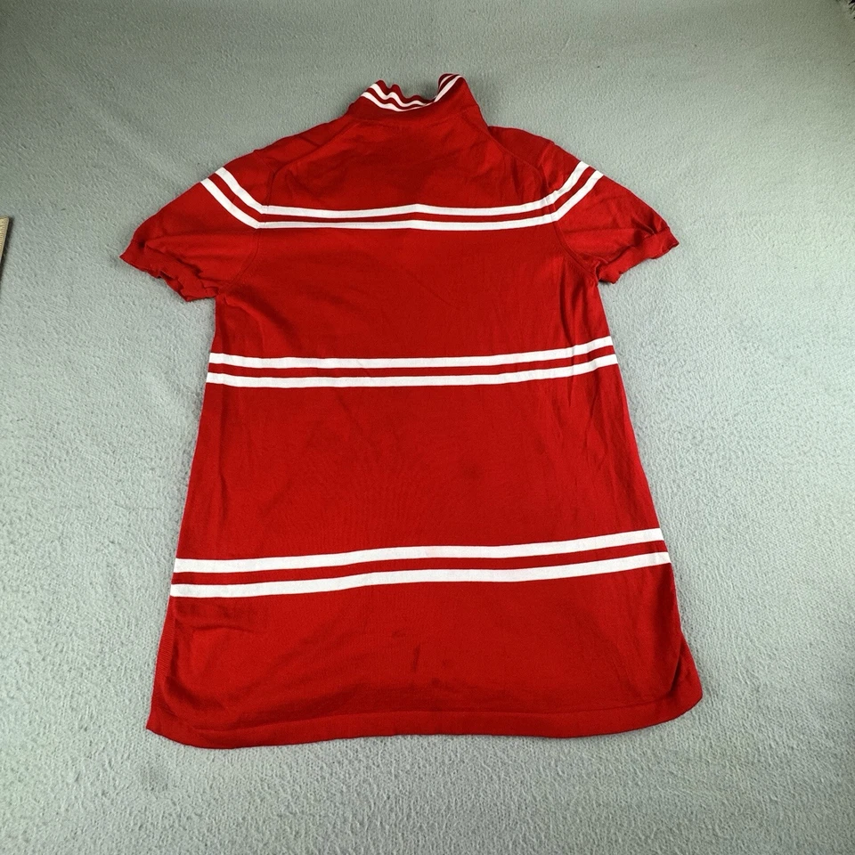 David Hart Shirt Mens XL Red Knit Double Stripe Preppy Designer - Image 3 of 4