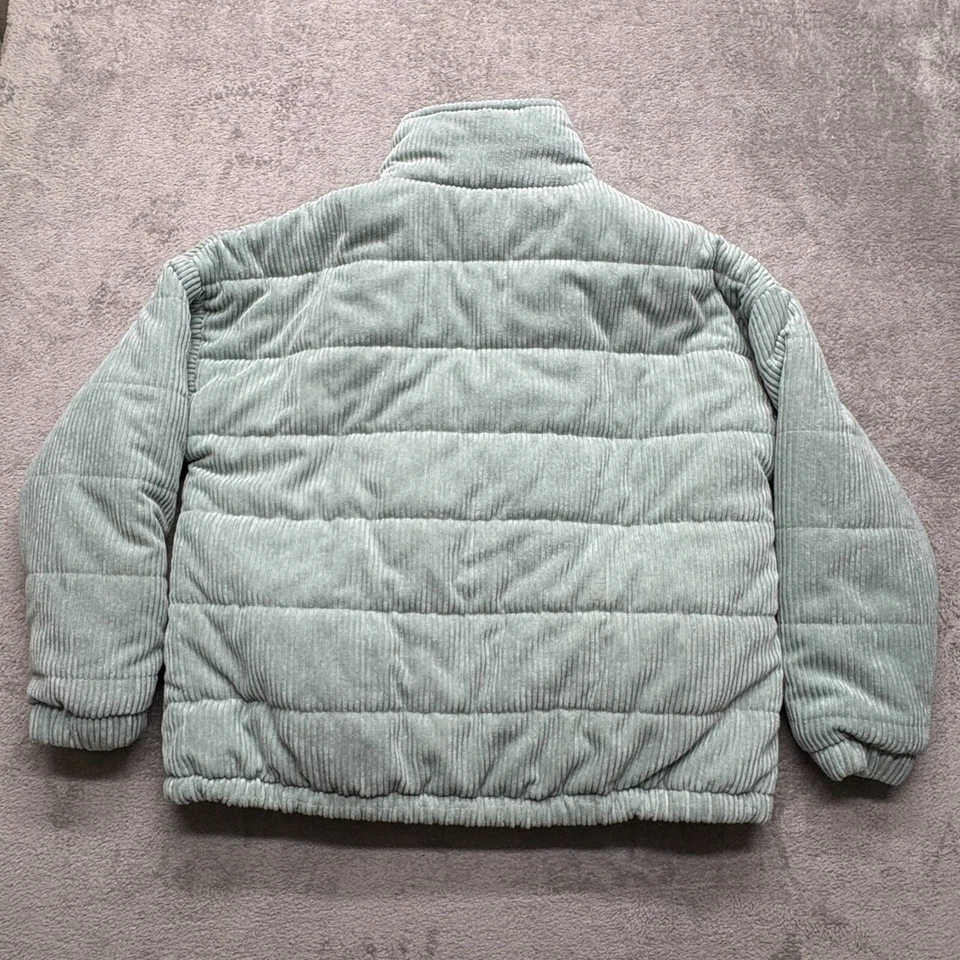 Chaqueta acolchada de pana azul Boohoo para mujer grande azul verde Foto 2 de 4