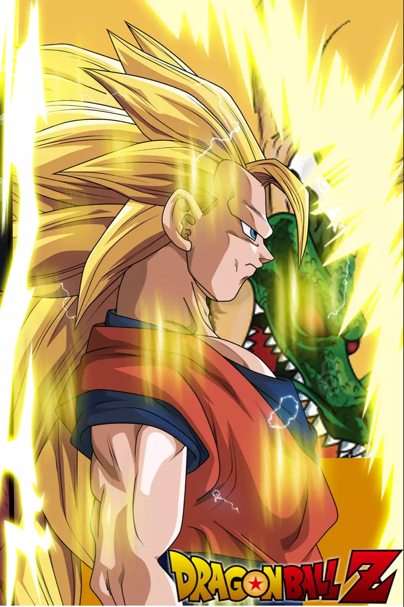 Dragon Ball Z Poster Goku SSJ 3 Profile 12inches x 18inches Free Shipping