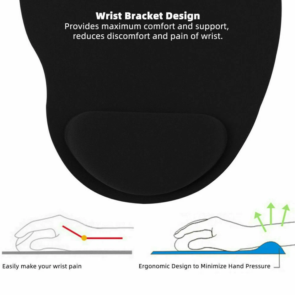 Anti Slip Mouse Pad Mat with Foam Wrist Support for PC and Laptop UK Seller - Image 4 of 4