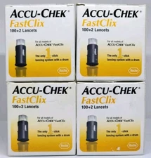 Accu-Chek FastClix Lancets 4 Boxes of 100 +2 Lancets 408 Total New Exp. 06/30/25